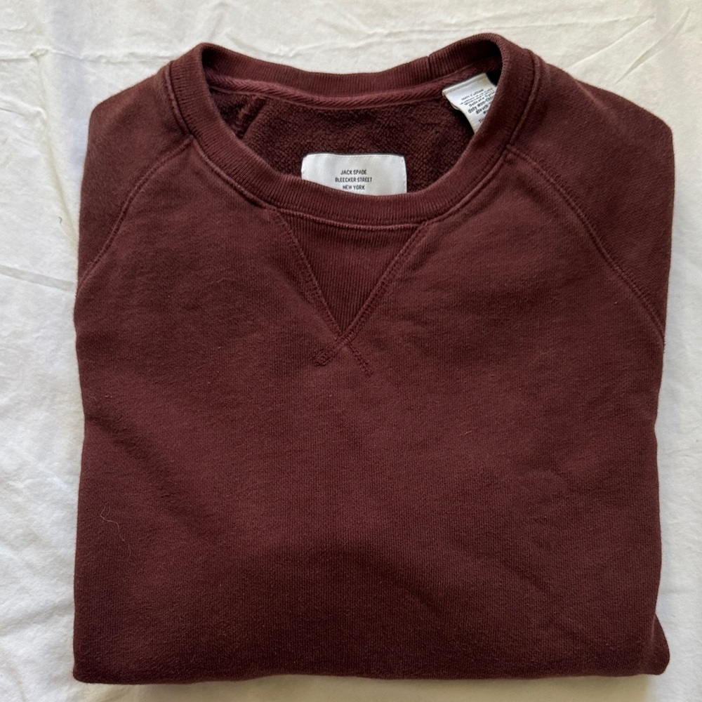 Jack Spade 100% Cotton Maroon Crewneck Sweater